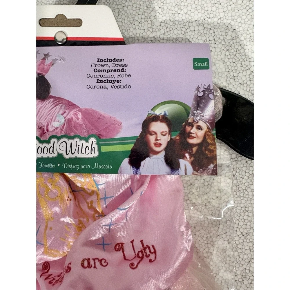 Rubie's Wizard of Oz Glinda the Good Witch Dog Costume SMALL Pink/Silver